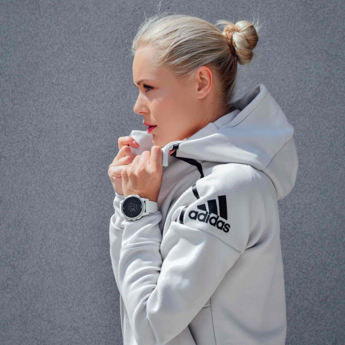 woman wearing Adidas jacket